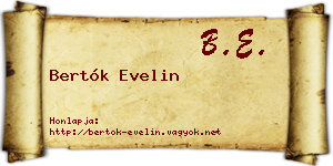 Bertók Evelin névjegykártya