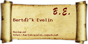 Bertók Evelin névjegykártya